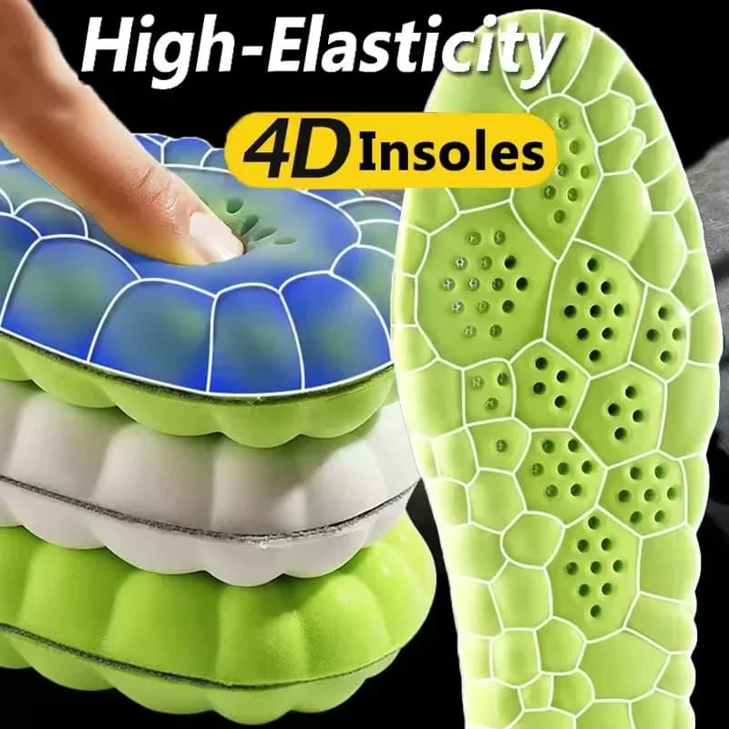 Latex Sport Insoles Soft High Elasticity Shoe Pads Breathable Shock Absorption Cushion Running Insert Men Women - 6