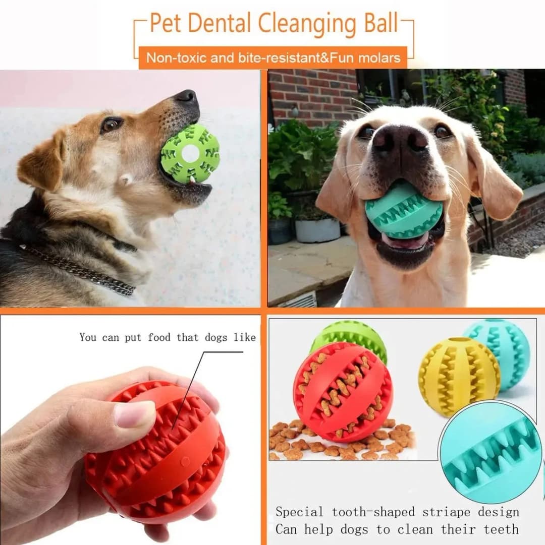 Pet Dog Toys Toy Funny Interactive Elasticity soft Ball Dog Chew Toy For Dog Tooth Clean Ball Food Extra-tough Rubber Ball Dogs - 4