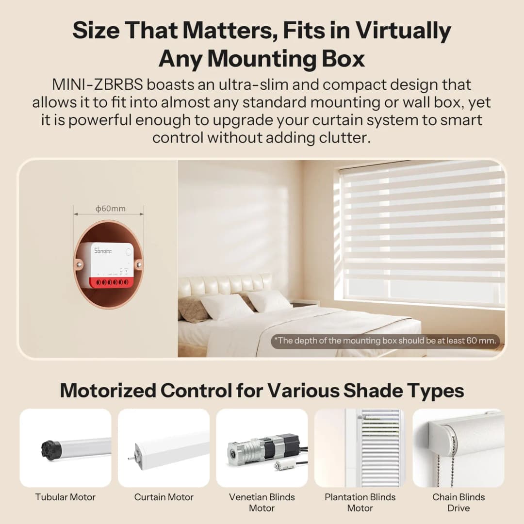 SONOFF MINI-ZBRBS Zigbee Smart Roller Shutter Switch Mini Size Smart Scene Signal Booster Transform Curtains Sonoff Zigbee Hub - 3