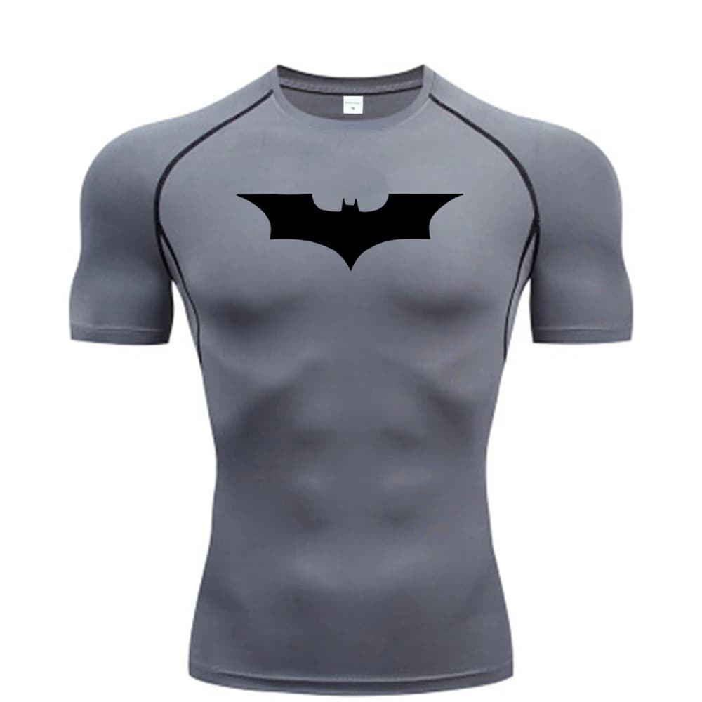 Bat Printed Men's Tight T-Shirt Running Compression Compression T Shirt Gym Fitness Jogging Short Sleeve Male Casual Shirt Tops - 6