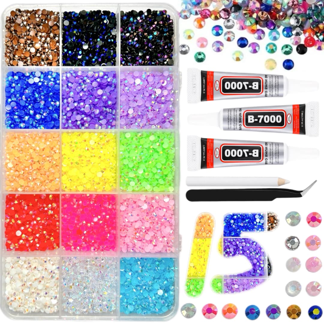 1Box Hot Selling Nail Rhinestone Bedazzling Kit 3D Multi-colors 3mm Resin Diamond Jewelry DIY Phone Case Nails Art Accessories - 4