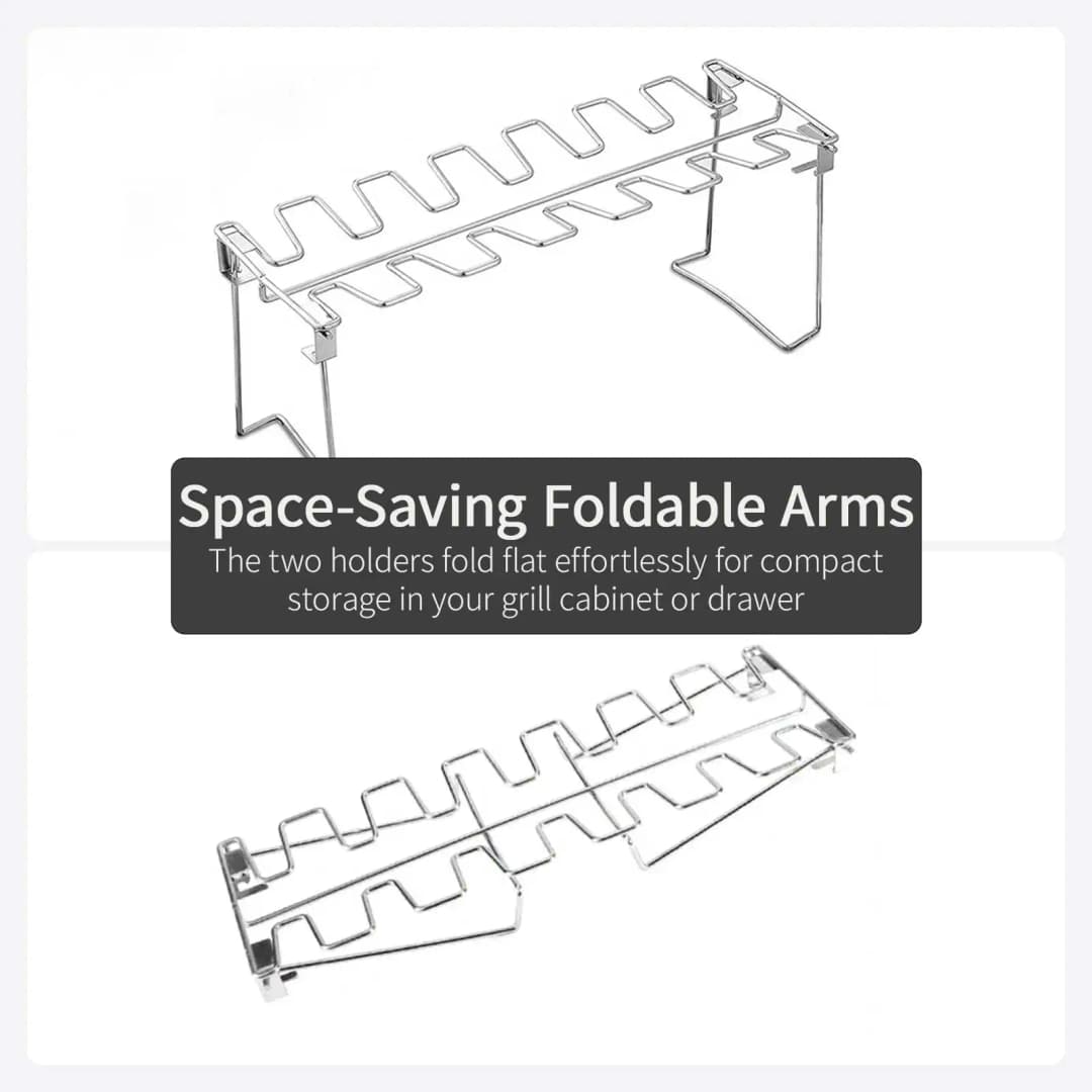 1 قطعة للطي الفولاذ المقاوم للصدأ الدجاج الساق الجناح رف الدجاج الساق شواء شواء الدجاج الجناح رف شواية عمودية لفرن شواء المدخن - 5