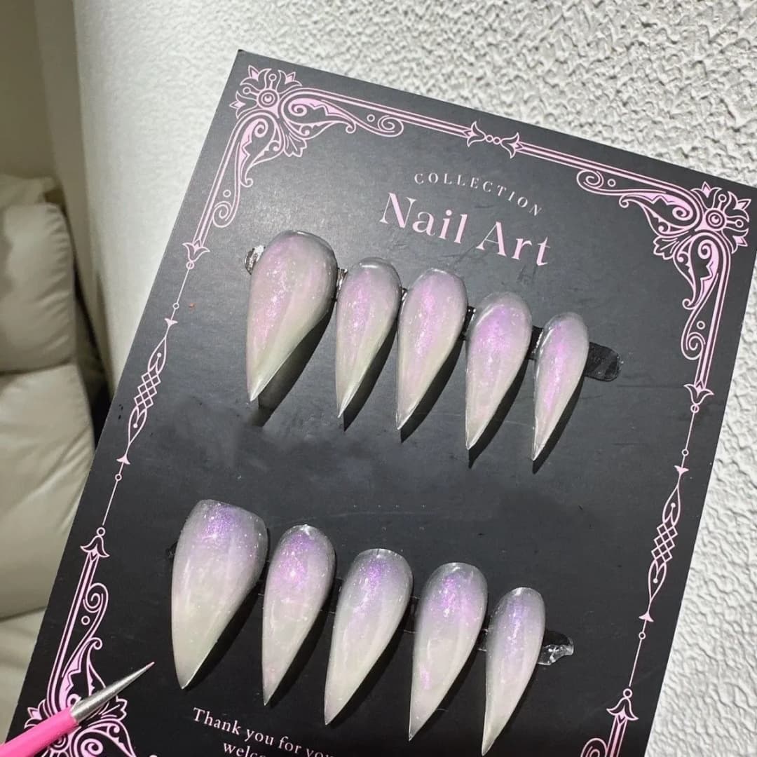 10PCS Handmade Diamond-Encrusted Dragon Shape Claw Press On Nail Cat Claws Acrylic False Nail Stickers Fake Nail With Glue Art - 6