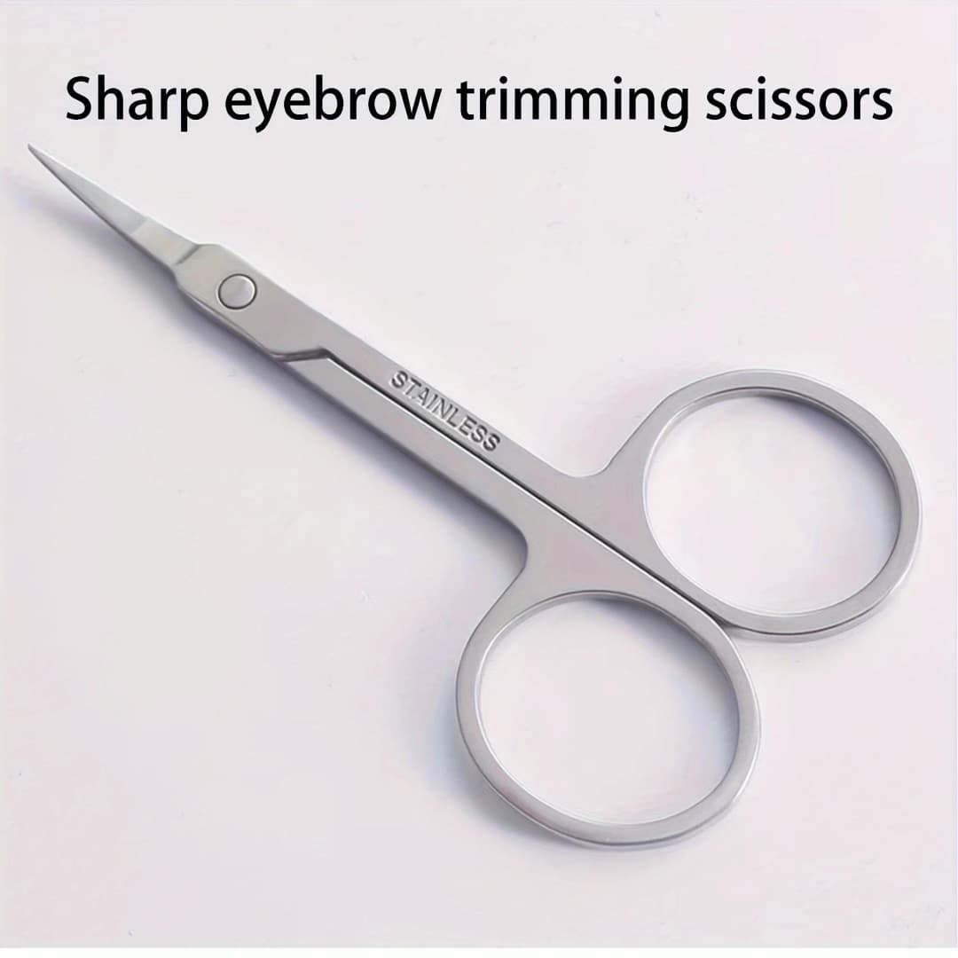 Curved Nose Hair Scissors Small Scissors for Beard Grooming, Eyelashes, Ear Hair Trimming Eyebrow Scissors - Professional Stainl - 2