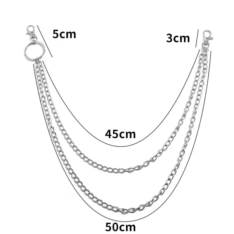 1/2/3 Layer Metal Belt Chain Punk Hook Metal Waist Wallet Kechains Jewelry HipHop Fashion for Men Women  Jewelry Accessories New - 5