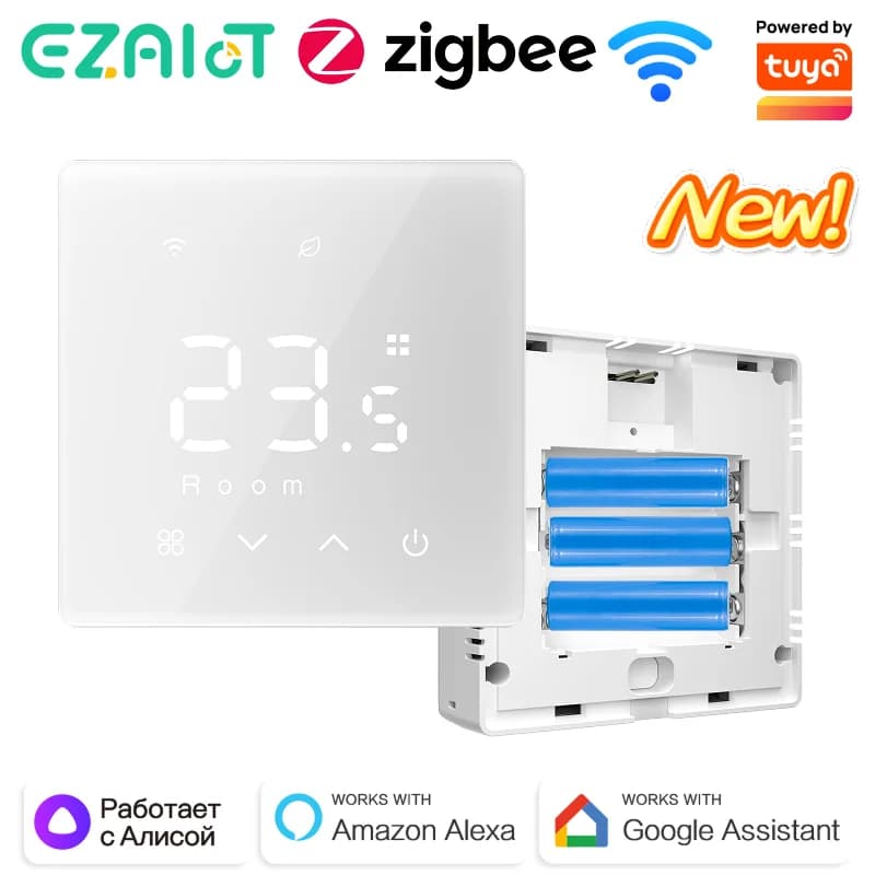 Tuya Smart Thermostat Water Gas Boiler WiFi ZigbeeBattery Wireless Floor Heating Temperature Remote Controller Google Home Alexa