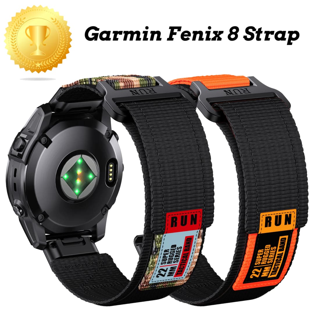 حزام ساعة Garmin Quick Fit مقاس 22/26 ملم لـ fenix 6 6X Pro 5 5X 7 7X مع شاحن/كابل شحن وحزام ساعة منسوج من النايلون - 2