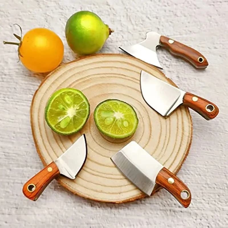 4pcs/Set Stainless Steel Pocket Knife Kitchen Mini Cleaver EDC Keychain Portable Unboxing Knife Fishing Cutting Knife - 5