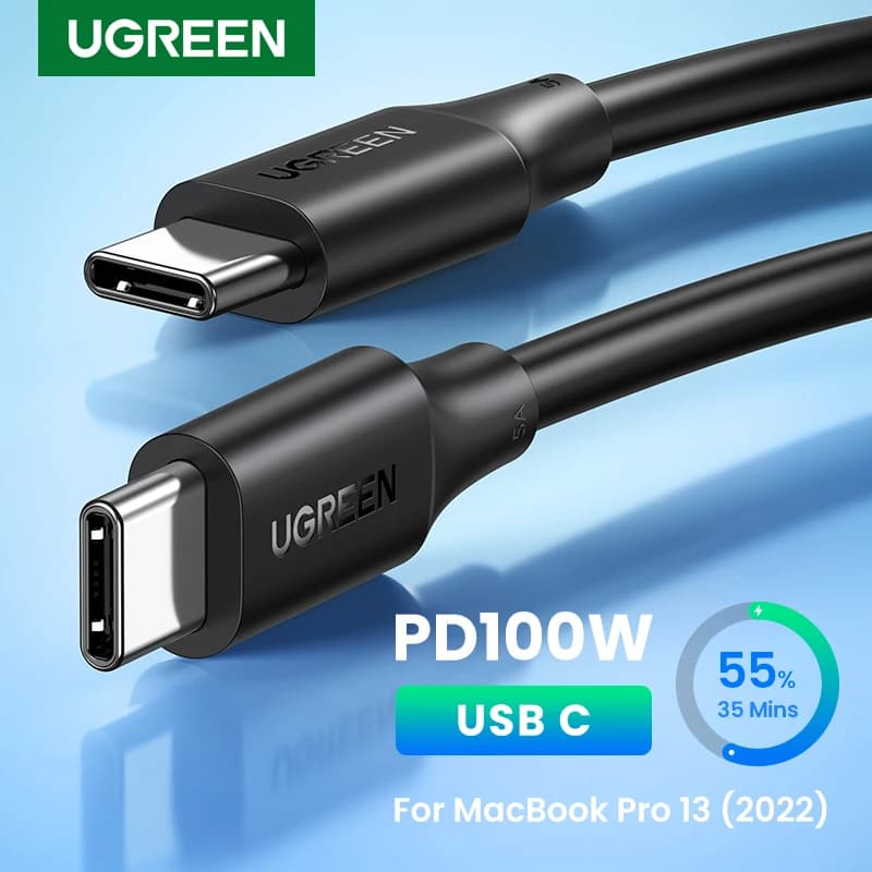 يوجرين كابل USB C إلى USB C PD100W لآيفون 17 16 15 ماك بوك لسامسونج جالاكسي S25 5A شريحة E-marker شحن سريع كورد Type C