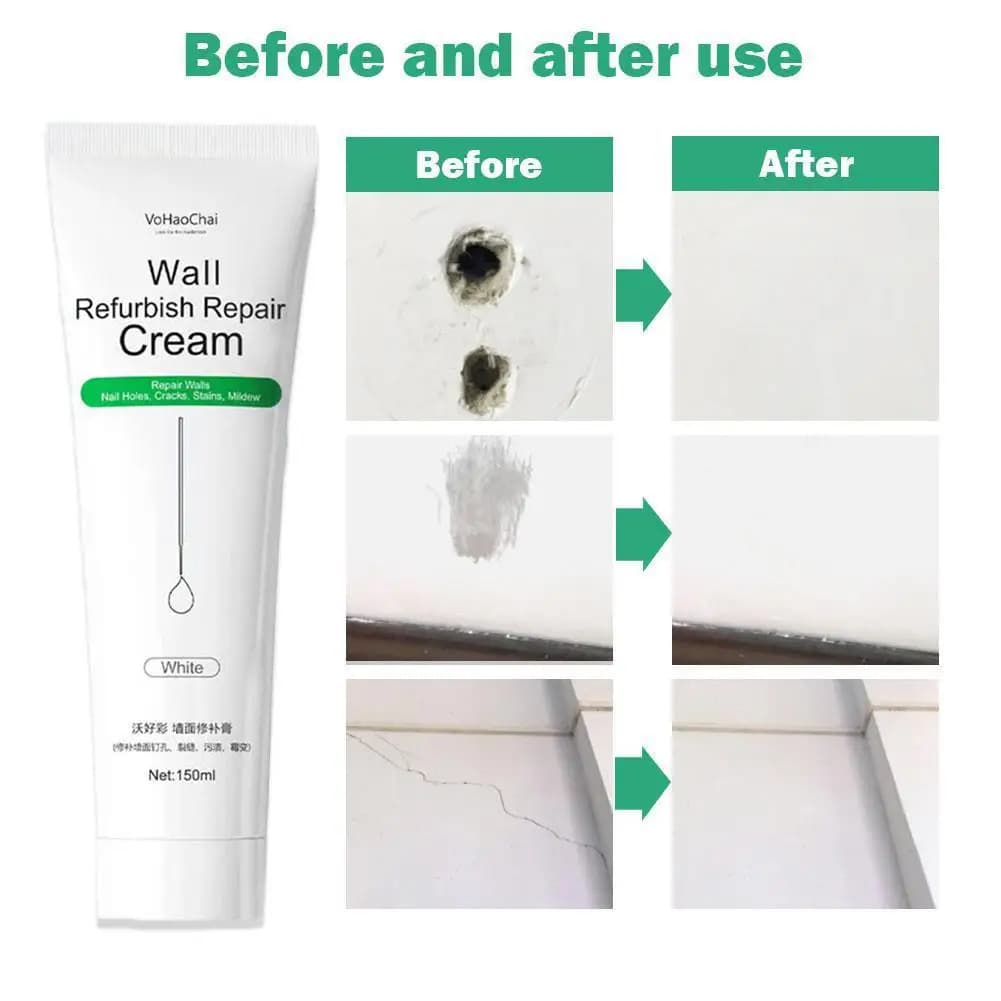 150ml Wall Repair Agent Wall Repair Paste Crack Nail Cream Valid Mouldproof Quick-Drying Patch Restore - 6