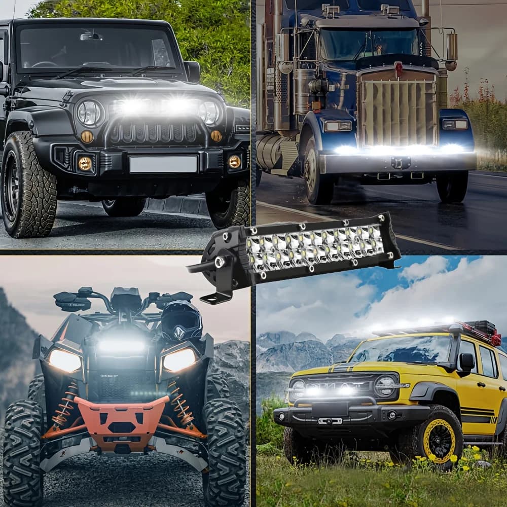 7 Inch slim Dirt Bik led Light Bar, Motorcycle LED pod lights, Off Road Light Bar led work light for truck motorcycle SUV ATV Bo - 2