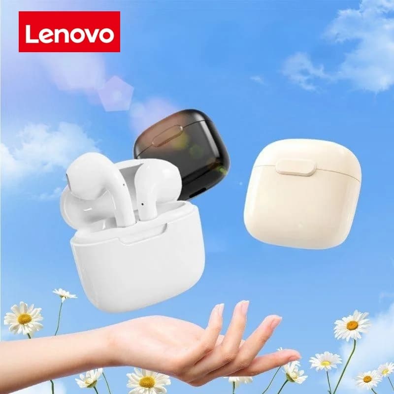 سماعات لينوفو لاسلكية عالية الجودة للموسيقى، بإلغاء الضوضاء، متوافقة مع iOS وأندرويد