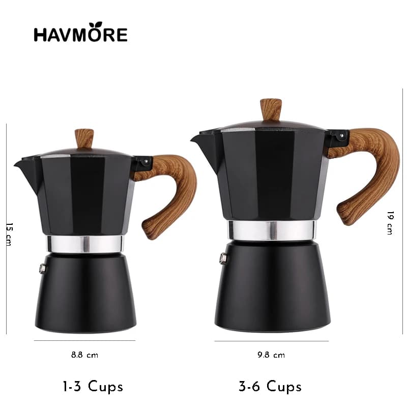 150ml/300ml Vintage Wooden Handle Espresso Maker Moka Pot Classic Italian KitchenTools Cafe Accessories - 6