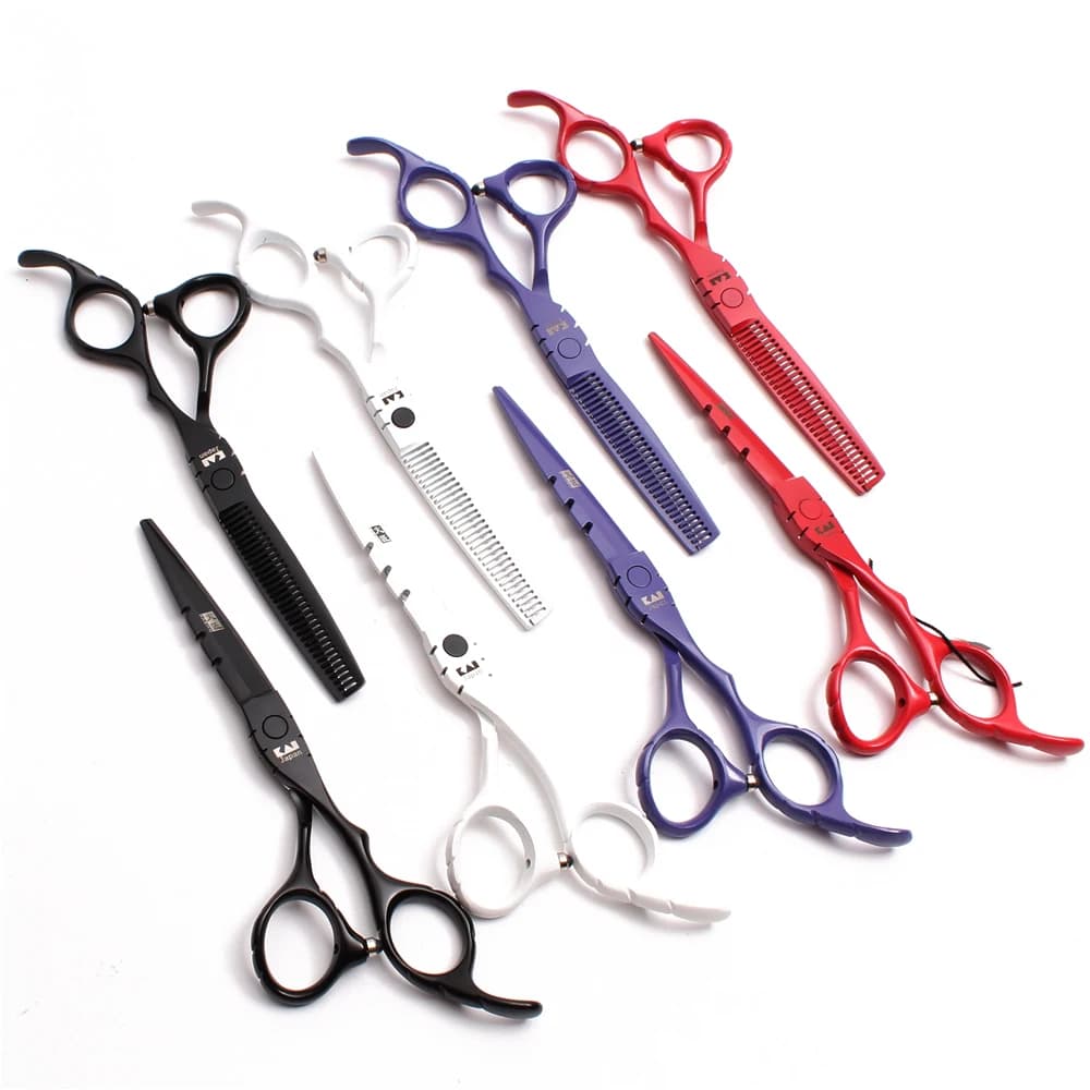 مقص شعر احترافي مستقيم من الفولاذ المقاوم للصدأ، مقص حلاقة حاد، لتخفيف وتنعيم الشعر في الصالون 1010 - 6