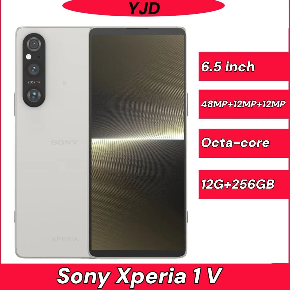 Used 98% New Sony Xperia 1 V 1V 12G RAM 256ROM Original 6.5" OLED Snapdragon Fingerprint NFC Unlocked 5G Android Mobile Phone
