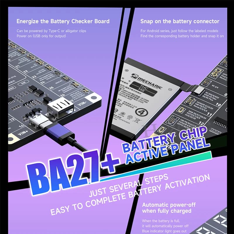 MECHANIC BA27 Battery Activation Detection Board Battery Fast Charge For Xiaomi iPhone 6-16 Pro Max Android One-click Activation - 4