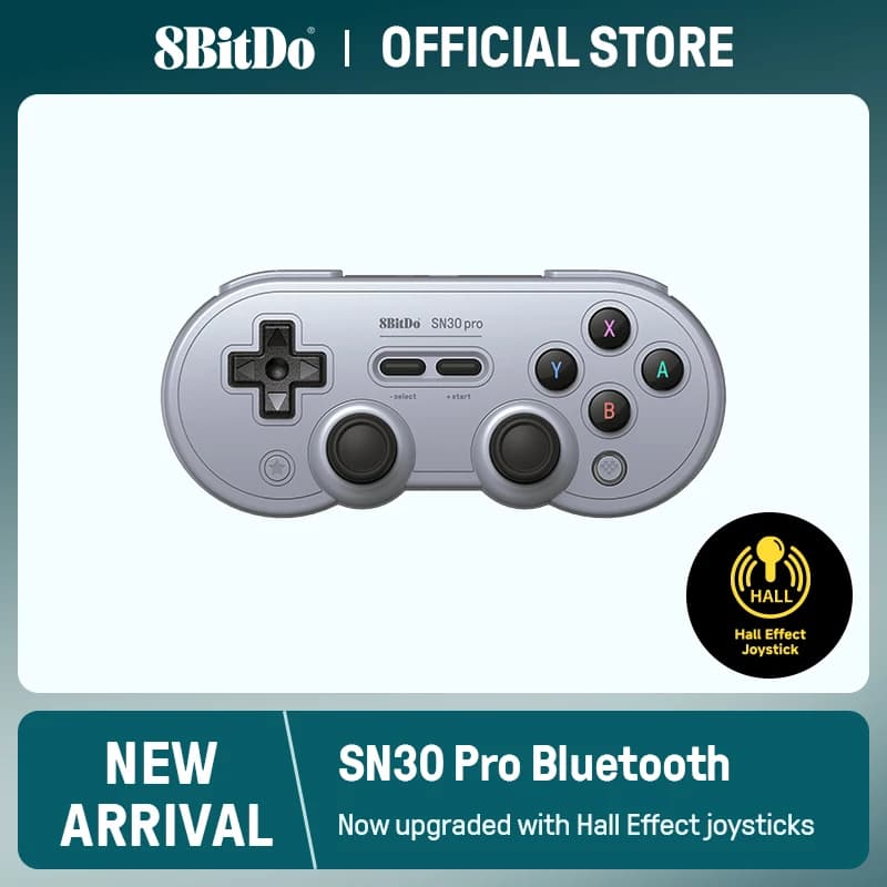 8BitDo SN30 Pro يد تحكم بلوتوث لاسلكية بتأثير هول لسويتش 2، 1، كمبيوتر، Windows 10، 11، Steam Deck، أندرويد، macOS