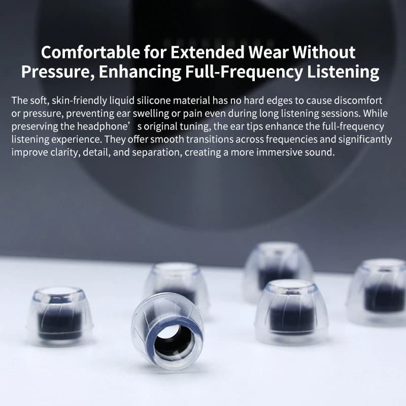 نصائح أذن من السيليكون السائل عالية الشفافية GK TS100 لمعظم سماعات الأذن السلكية HiFi مع أحجام S/M/L سدادات أذن عالمية مريحة - 4