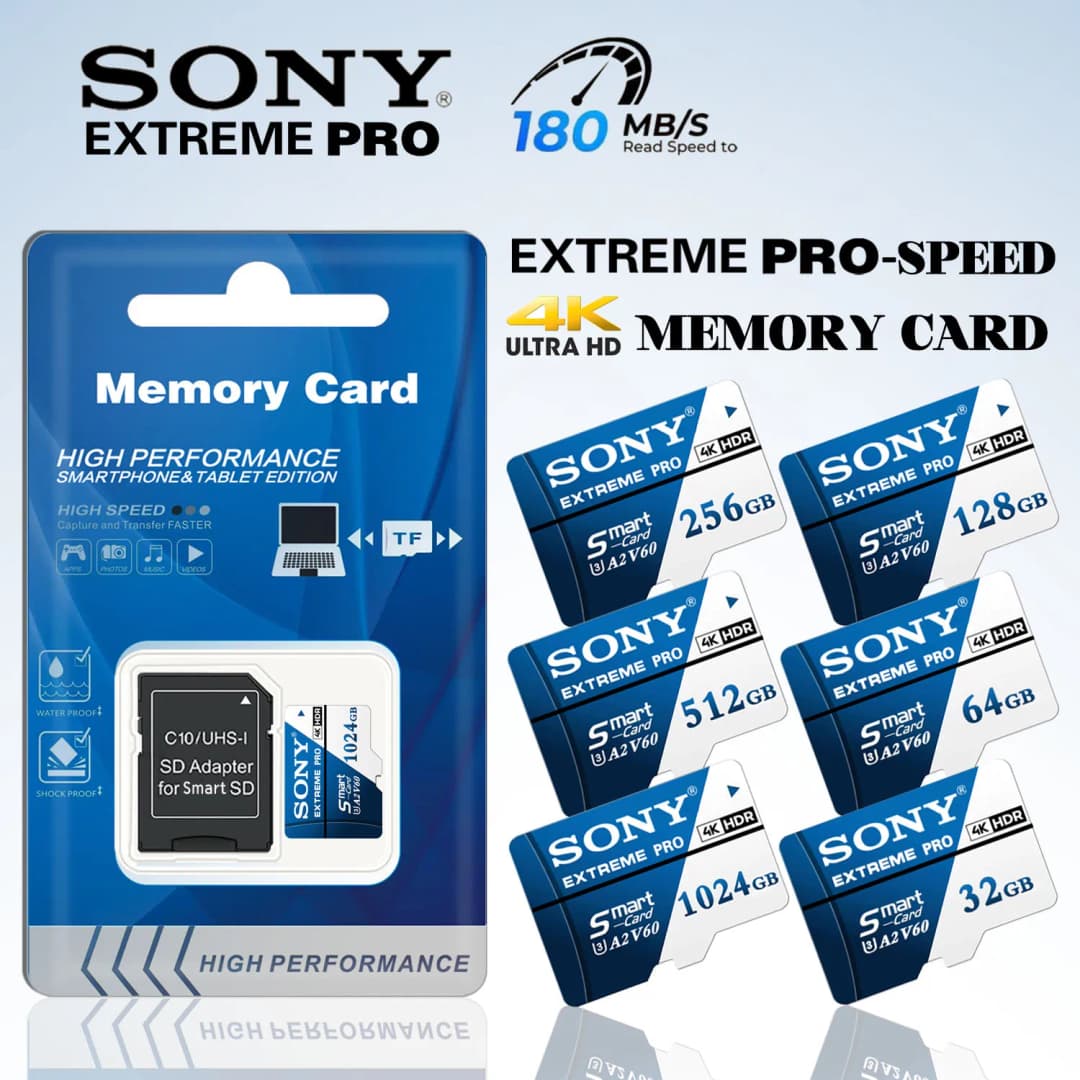 SONY Ultra Speed SD Memory Card Micro TF SD Card High Speed Flash Card Class10 1TB 512GB 128GB 256GB for Phone Computer Camera