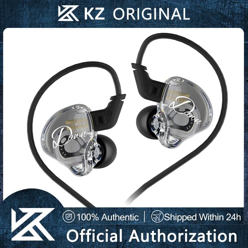 سماعة KZ Dawn HiFi 10MM مزدوجة الديناميكية باس سماعة أذن مراقبة داخل الأذن للألعاب الرياضة الموسيقى DJ المسرح تقليل الضوضاء