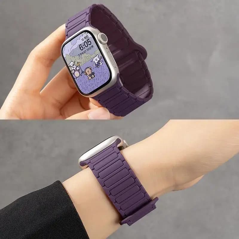 Silicone Strap Magnetic Band for Apple Watch 46mm 42mm 49mm 45mm 41mm 44mm 40mm for iWatch Ultra 3 Series 11 10 9 8 7 6 SE 3 5 4 - 2