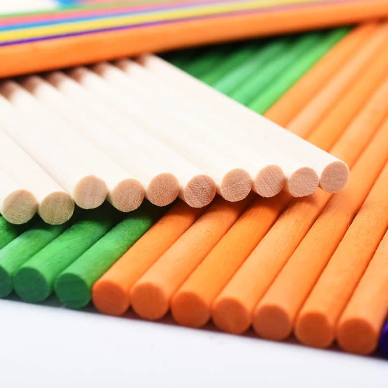 25/50 قطعة عصا خشبية مستديرة للحرف اليدوية مصاصات الجليد وصنع النماذج لتقوم بها بنفسك بناء نموذج العصي الحرفية لوازم الأحداث الحفلات - 3