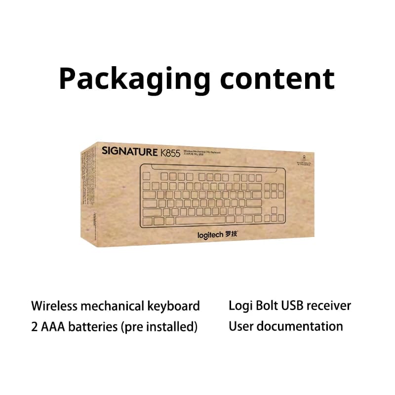 لوحة مفاتيح ميكانيكية لاسلكية Logitech K855 بمحور TTC أحمر، تخطيط 84 مفتاح، اتصال عبر Bluetooth أو مستقبل 2.4G - 6