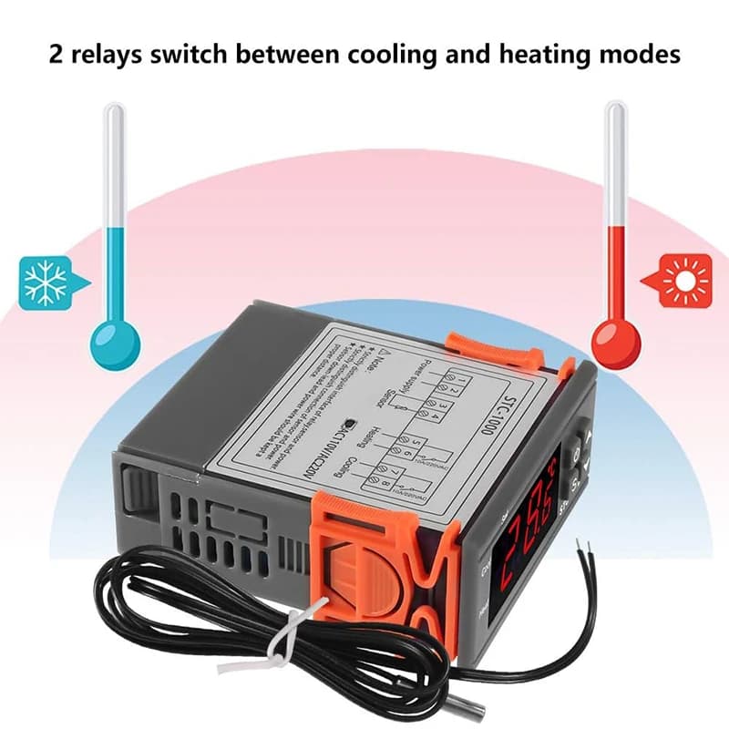 Smart STC-1000 Temperature Controller LED Digital Thermostat Thermoregulator Incubator Relay Heating and Cooling 12 V 220V