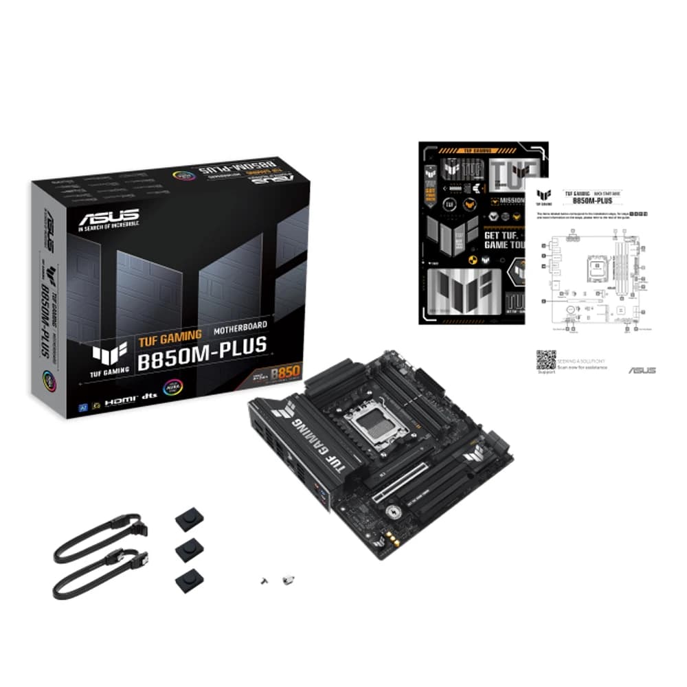 لوحة أم ASUS TUF GAMING B850M-PLUS تدعم ذاكرة DDR5 بسعة 256 جيجابايت وPCIe 4.0 بمقبس AM5 ومعالج AMD B850 وتدعم معالجات Ryzen 9850X3D/9800X3D/7800X3D/9900X/9600X/9700X - 2