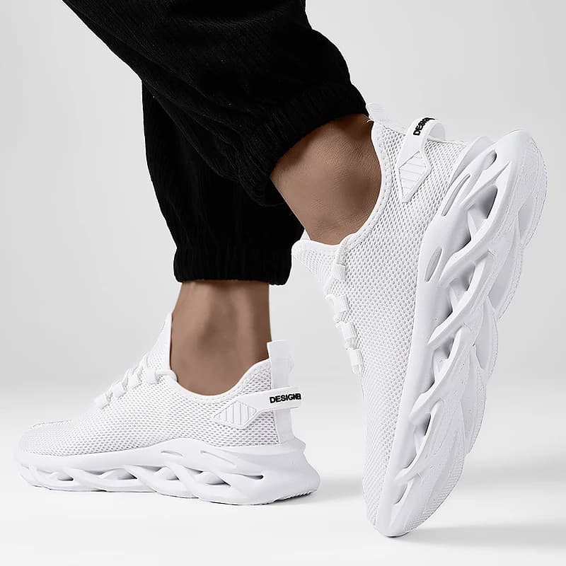 Summer Men Casual Sports Running Shoes Breathable Lightweight Sneakers Outdoor Mesh Black Athletic Jogging Tennis Walking Shoe - 4