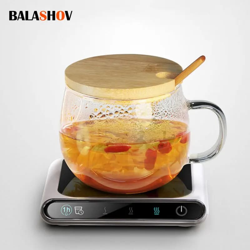 مدفأة أكواب قهوة محمولة مع منفذ USB - مدفأة مشروبات كهربائية ذكية مع 3 إعدادات حرارة