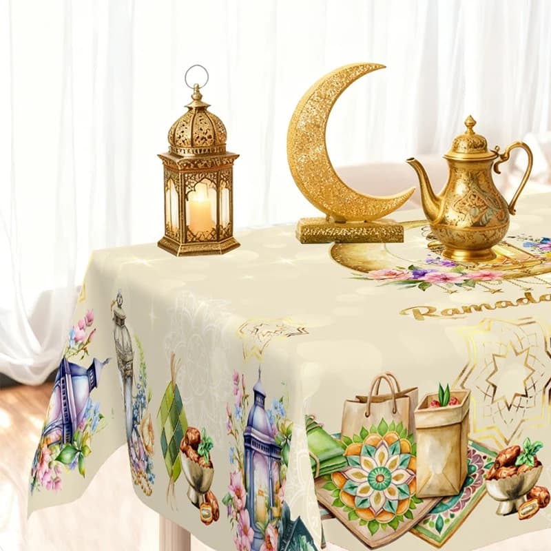 Ramadan Decor Tablecloth EID Mubarak Decor For Home 2026 Ramadan Kareem Islamic Muslim Party Eid Al Adha Gifts Happy Eid Al Fitr - 5
