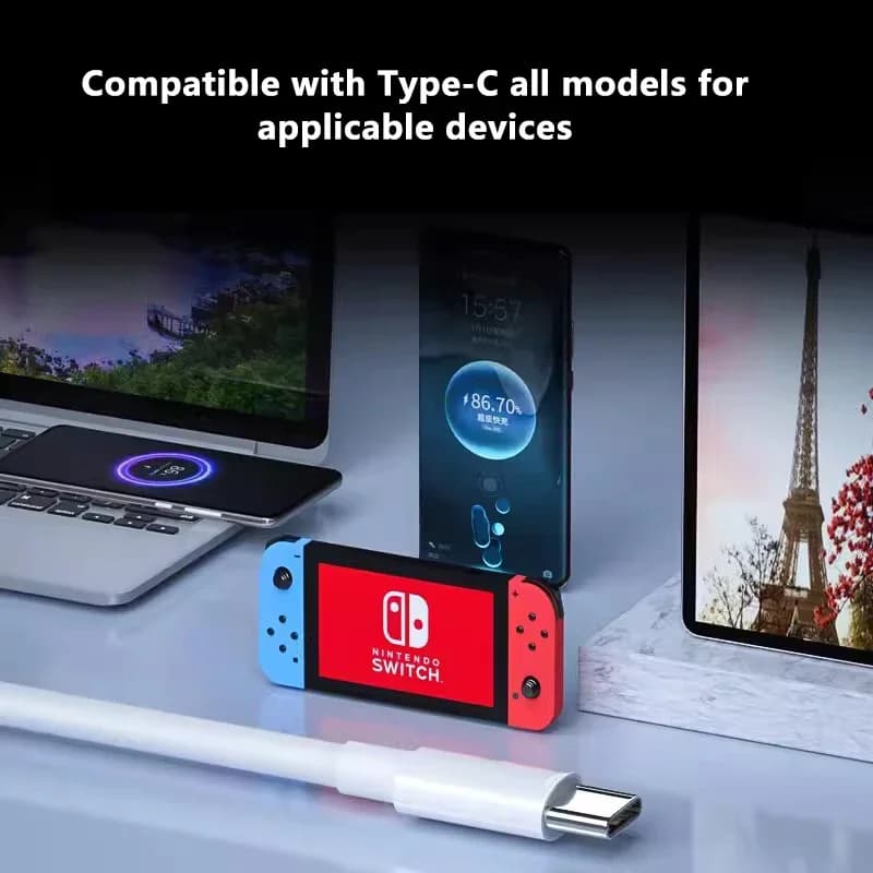 3 قطع PD 100W كابل USB C إلى USB Type C شحن سريع كابل بيانات لآيفون 17 15 15Pro هواوي سامسونج شاومي خط بيانات أبيض 1 متر 2 متر - 2