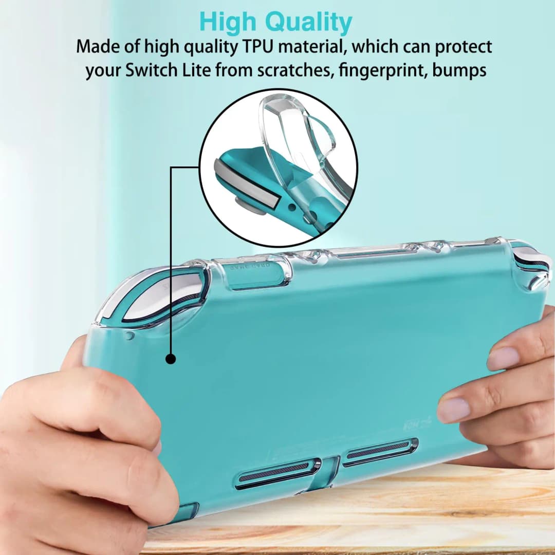 TPU Clear Protective Case for Nintendo Switch Lite Console Transparent Soft Cover Skin Protector for Switch Lite Accessories - 5