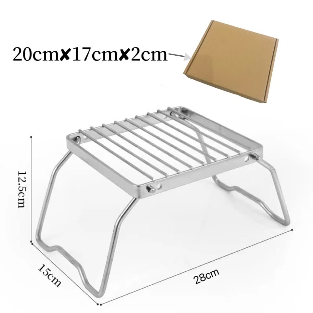 Outdoor Stainless Steel Stove Holder Camping Portable Folding Mini Barbecue Rack Pot Holder Baking Tray Holder - 4