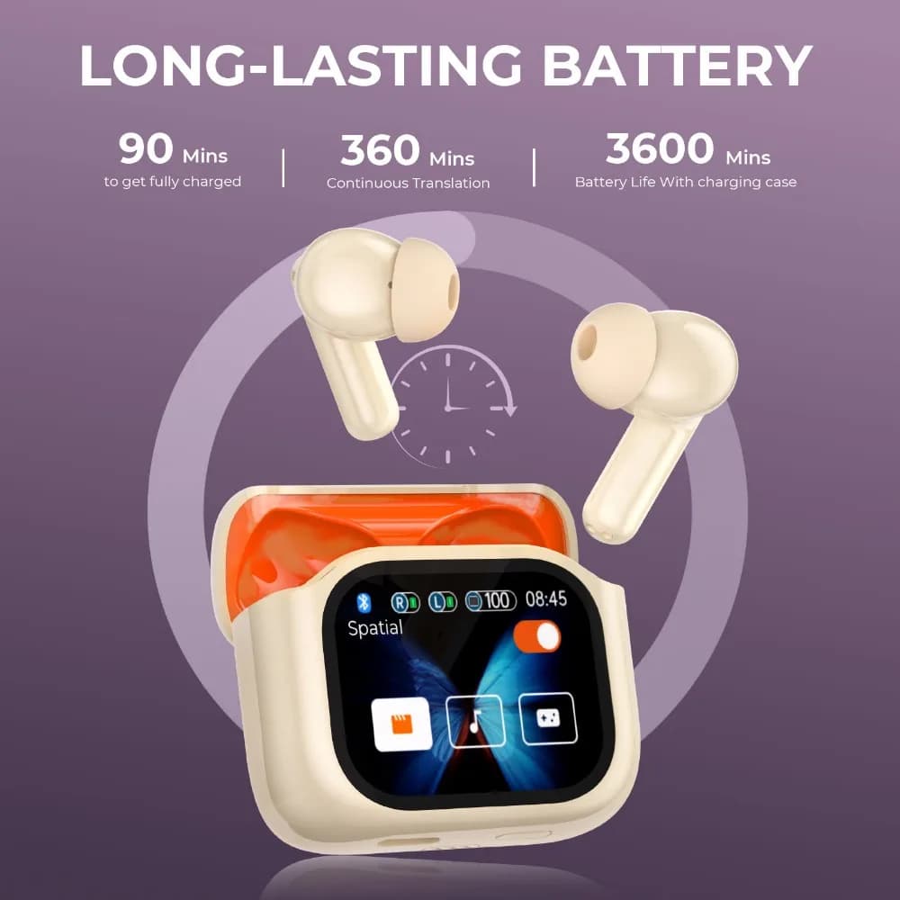 Real Time Translators Headphones with Smart Touch Screen 144 Language Translator Earbuds Noise Canceling Wireless Travel Headset - 6