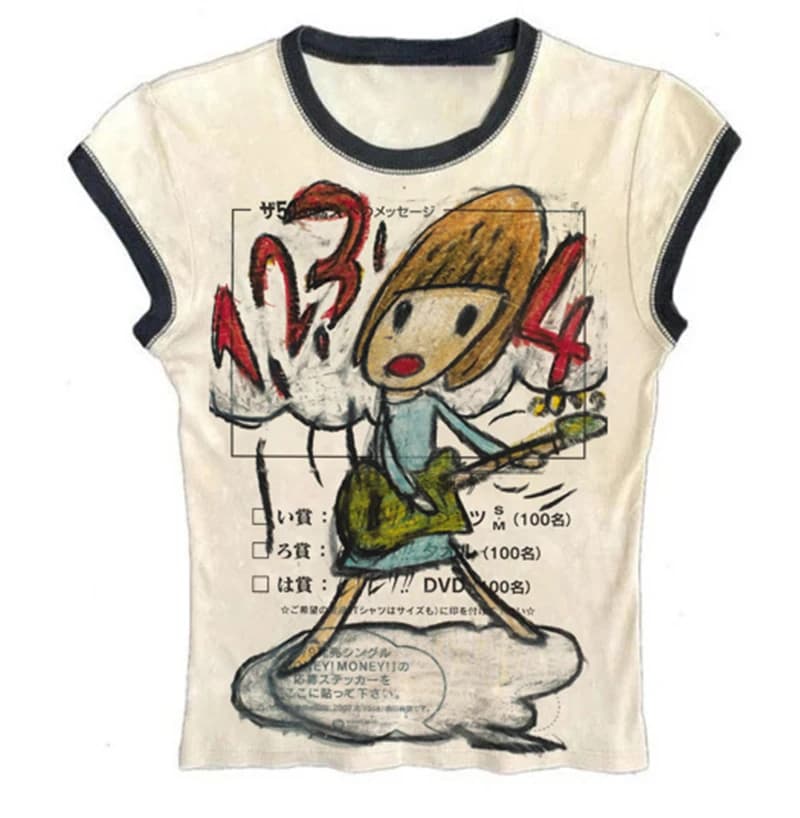Y2K Korean Popular Clothes Emo Summer Baby Tee Streetwear Gothic Harajuku Graphic Aesthetic Print T-shirt Women Vintage Crop Top - 2