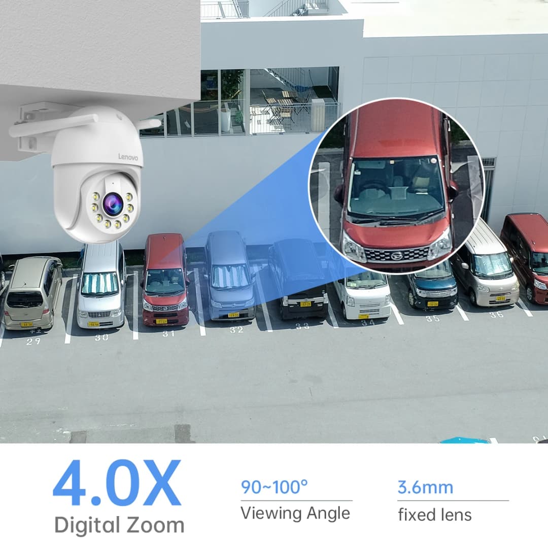 كاميرا Lenovo الذكية بتقنية Wifi PTZ بدقة 5 ميجابكسل، خارجية مع تقريب رقمي 5x، تتبع تلقائي، كاميرا مراقبة أمنية IP CCTV متوافقة مع ONVIF - 5