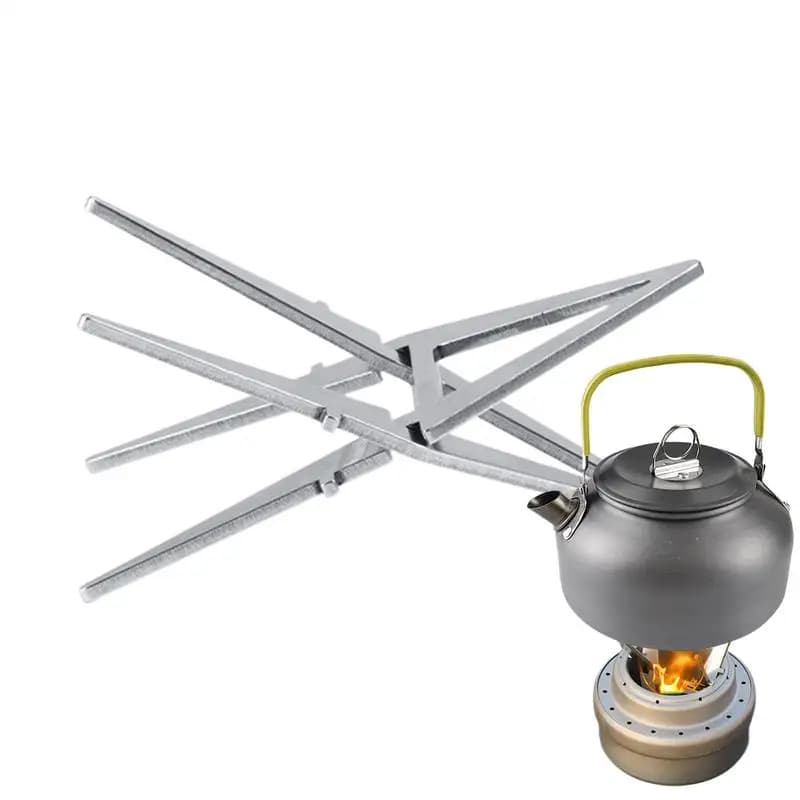 Portable Alcohol Stove Internal Bracket Stainless Steel Detachable Four-corner Kettle Bracket Outdoor Camping Accessories - 5