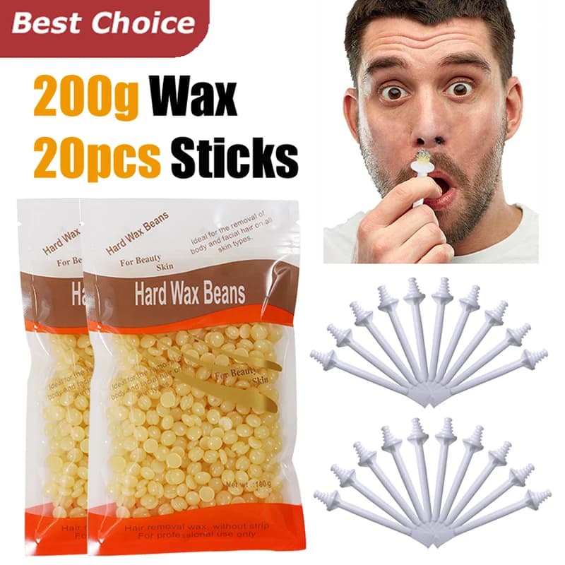 Nose Wax Kit | There are Wax and Applicators | Hair Removal Kit for Men and Women Painless Removal of Nose Hair Cleaning - 2