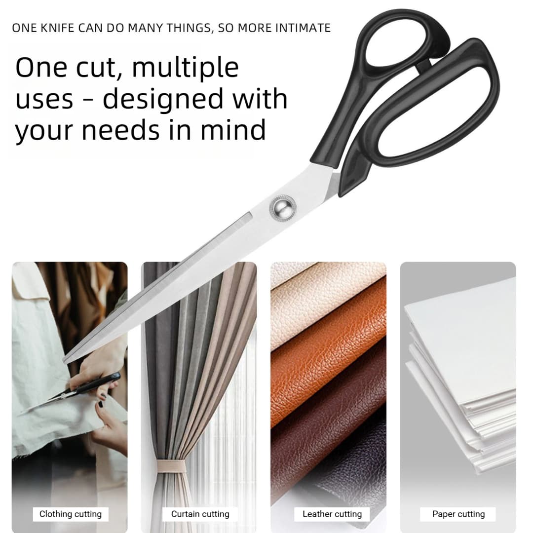 10 Inch Stainless Steel Tailor Shears for Fabric Leather Cutting Professional Sewing Craft DIY Apparel Making Tool Accessory - 5