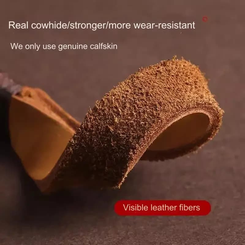 مفاتيح السيارة الراقية اليدوية من جلد البقر الحقيقي حبل المعصم حزام سلسلة المفاتيح للرجال والنساء قلادة مفتاح السيارة إكسسوارات هدية DIY - 5