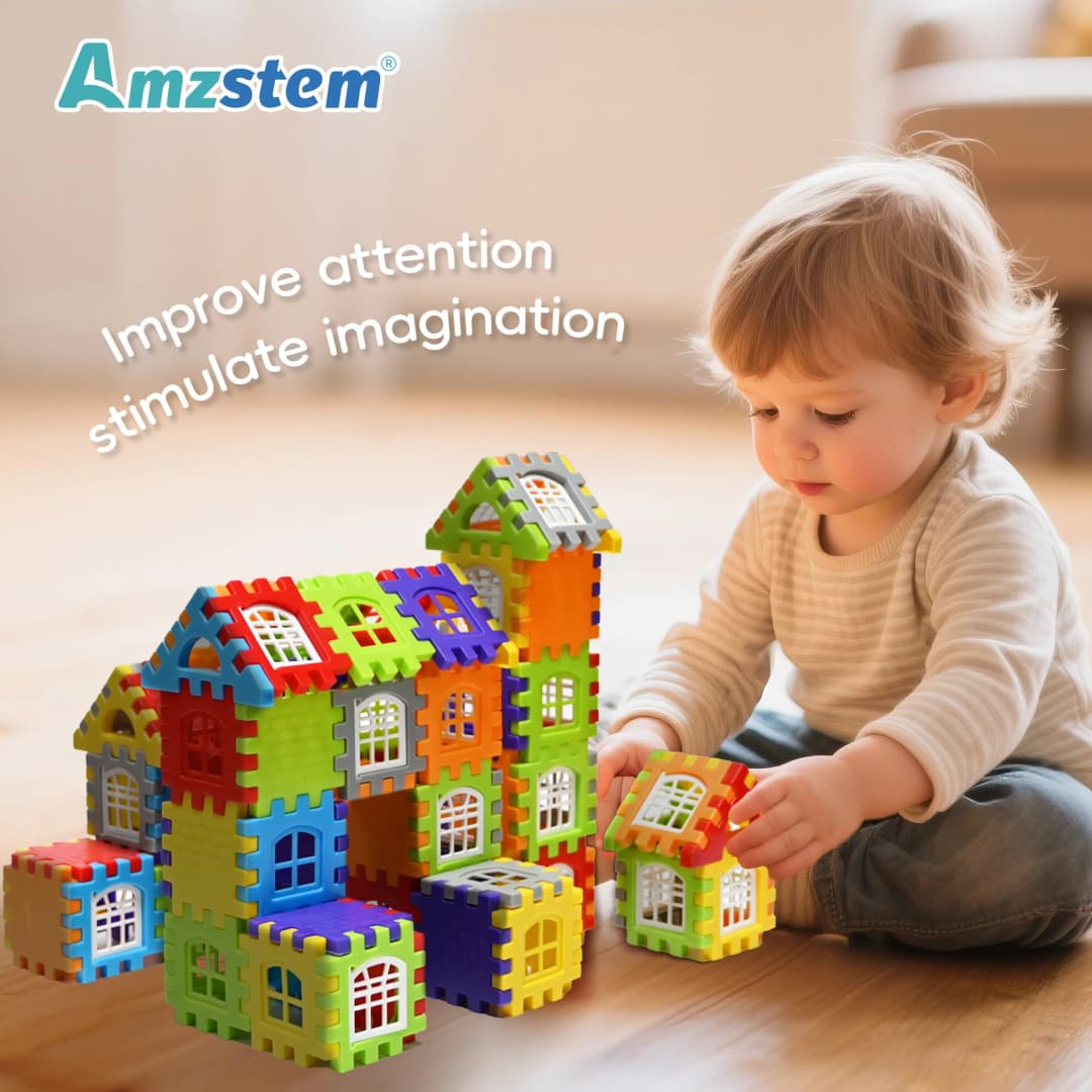 140-25PCS Large Scale House Building Blocks Simulation Window Design Construction Set Kindergarten Toys For Boys And Girls Gift - 2