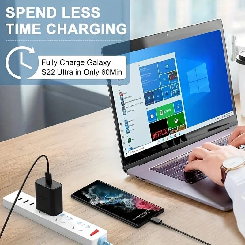 كابل شحن سريع جداً 5A PD 45W ثنائي USB C لهواتف سامسونج S22 S23 S24 بلس نوت 20 ألترا A53 A54 A55 كابل بيانات شحن سريع 2 متر - 5