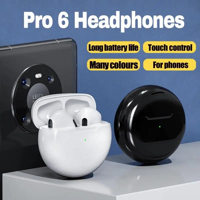 Pro 6 TWS Wireless Headphones with Mic Fone Bluetooth Earphones Sport Earbuds Running Pro6 Headset - 3