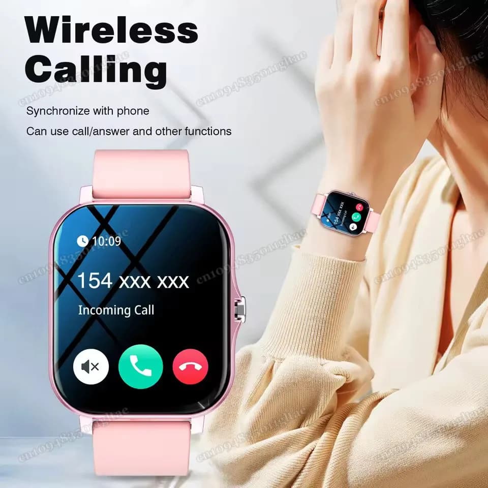 ساعة ذكية بشاشة HD 2.01 بوصة، مكالمات بلوتوث، تنبيهات الرسائل، وضع الرياضة، مناسبة للرجال والنساء، هدية مثالية - 2