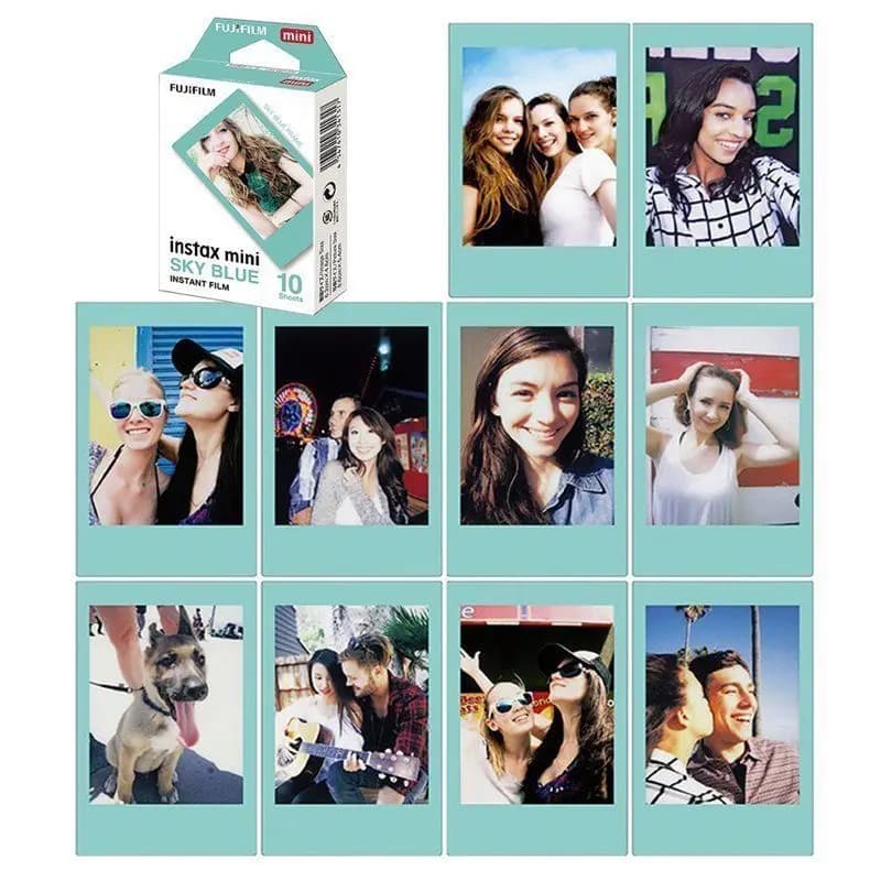 Genuine Fujifilm Instax Mini Film Monochrome Mono/ Black / Sky Blue Film 10 pcs for Mini 12 11 9 8 Plus 90 25 Camera SP-1 SP-2 - 4