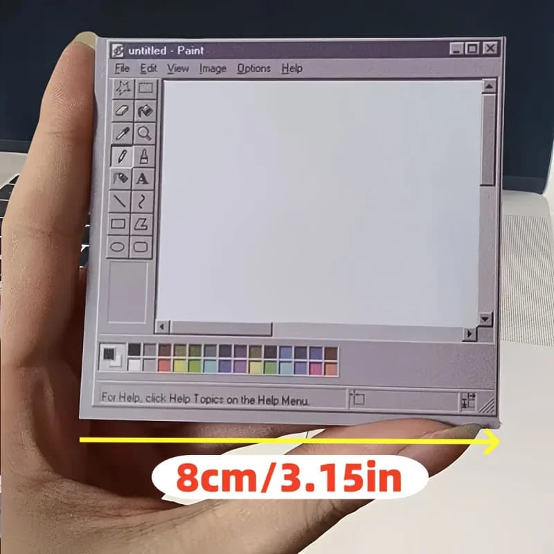 ملاحظات لاصقة لرسم الكمبيوتر العتيق، 50 ورقة، مثالية للفنانين والاستخدام المكتبي، ملاحظات لاصقة متينة للمكتب - 5