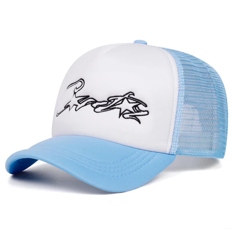 2025 Fashion Simple New Breathable Mesh Hat C Five pointed Star Embroidered Street Hip Hop Hat Daily Commuting Wear Baseball Hat - 5