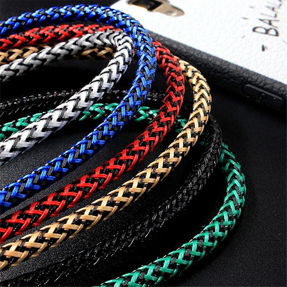 كابل شحن سريع يو اس بي نوع سي نايلون - متوافق مع ايفون واندرويد وهواوي وسامسونج، أطوال 2 متر و3 متر - 5